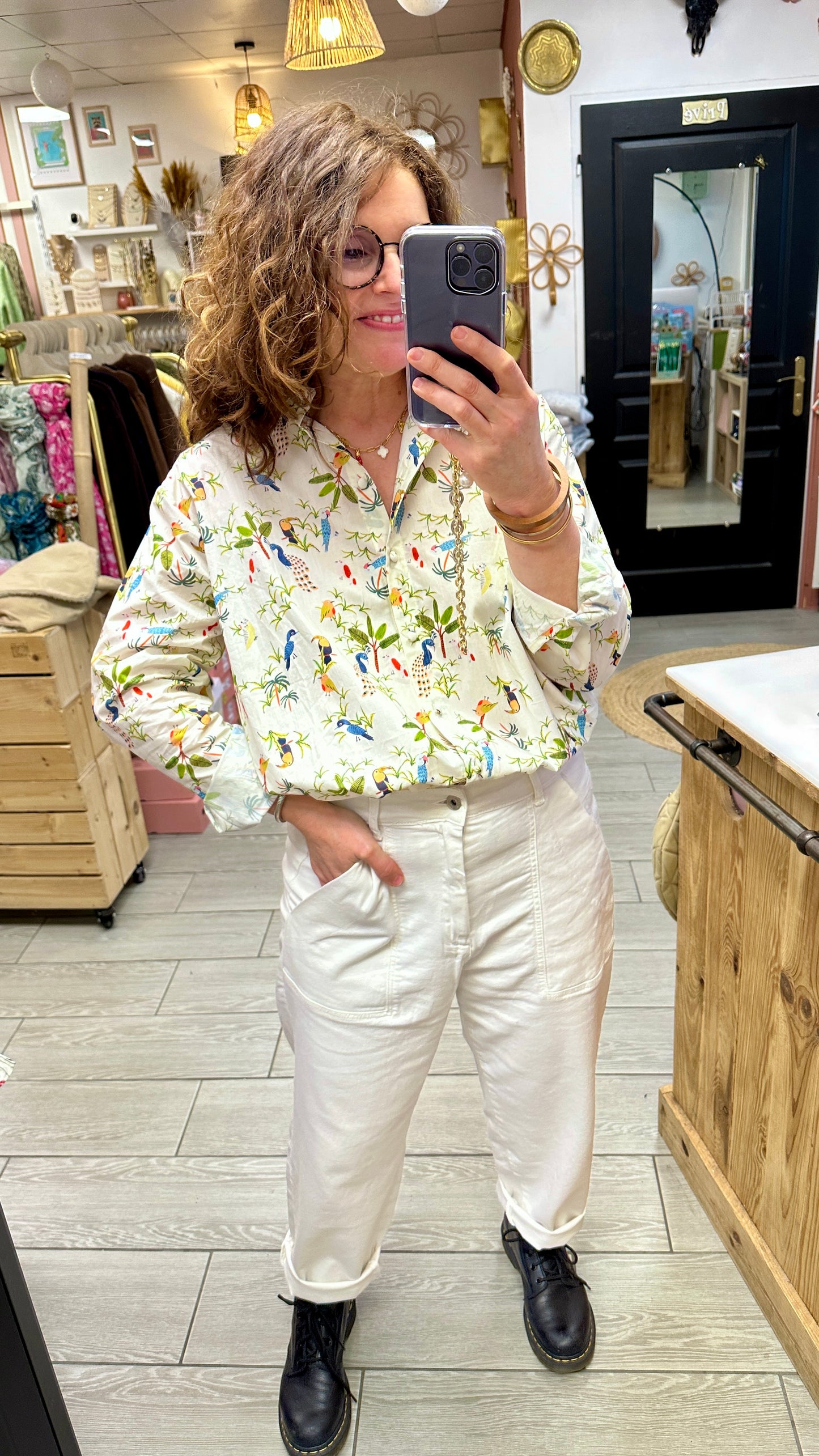 blouse imprimée oiseaux maelle femme lyon