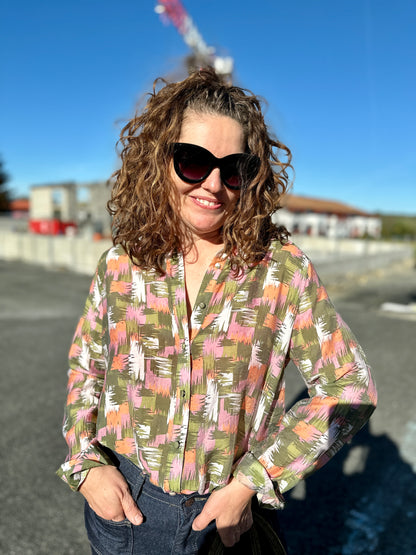 chemise colorée à motifs abstraits tendance - abana 64250