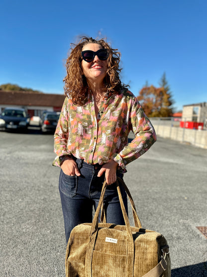 haut léger femme manches longues imprimé coloré  abana 64990