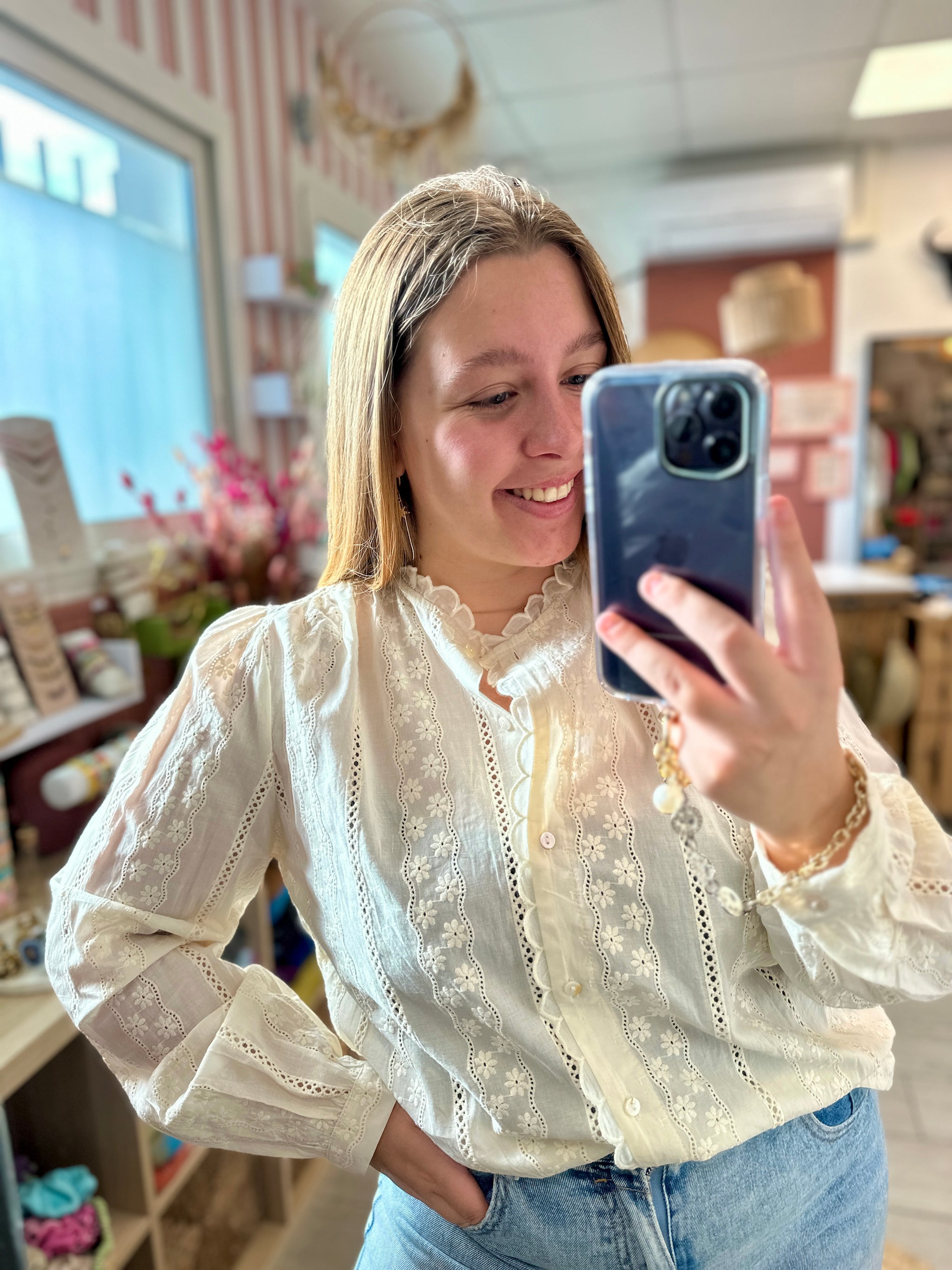 chemise dentelle ecrue xl 3xl emijo saint louis