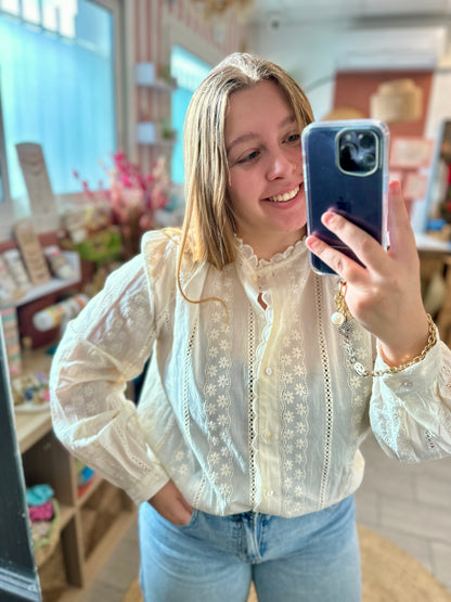 chemise ecrue broderie johanna paris saint - michel 