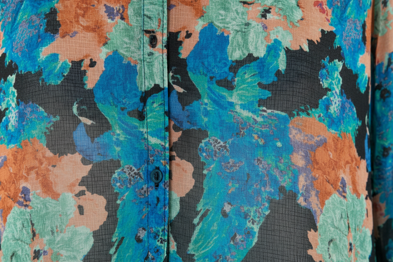 Chemise femme chic à imprimé floral coloré, coupe confortable idéale avec un jean ou un pantalon habillé - Abana 64600