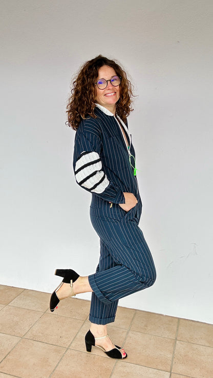 Combinaison pantalon Banditas avec revers bas de jambes et fermeture éclair, look moderne grande taille – Abana Boutique