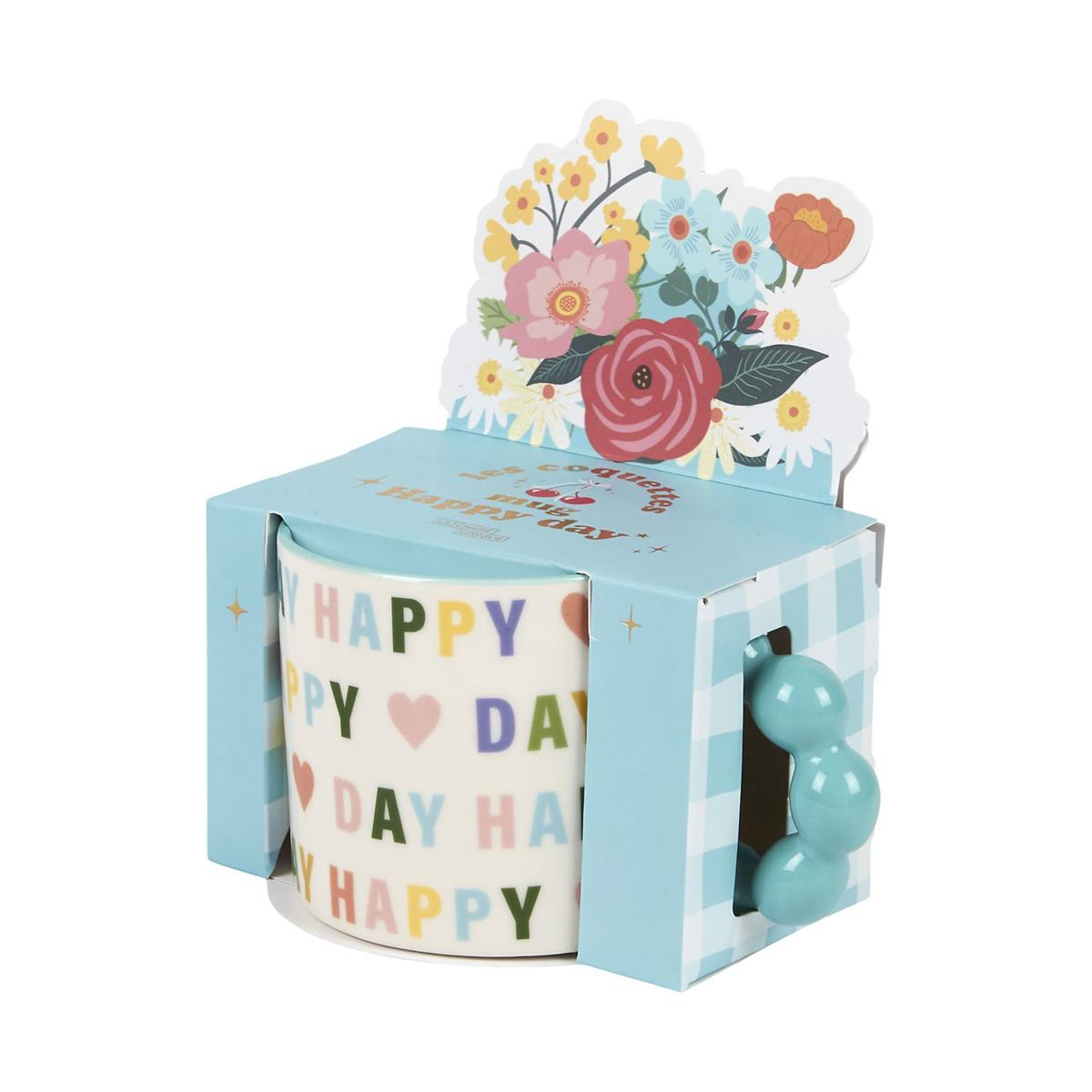 🌈Mugs Happy Mood – Colorés et à anses bulles pastel -4 modèles