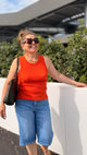 debardeur orange en coton pour femme orange uni christy ana et lucy lyon saint etienne clermont ferrand