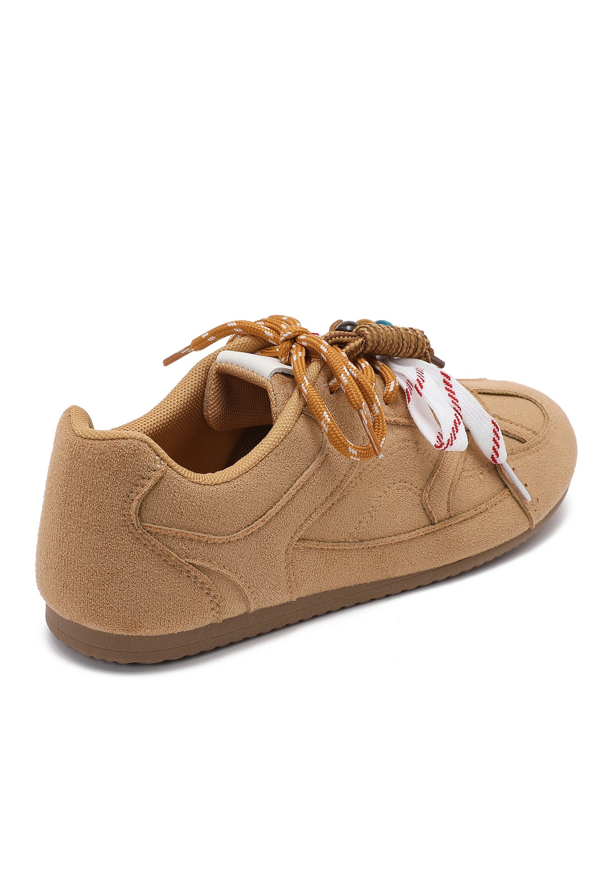 ✨Baskets camel – Lacets décoratifs et perles