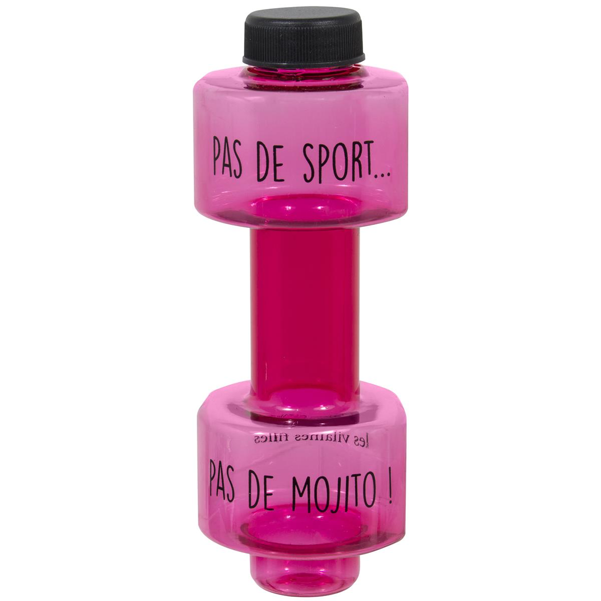 🍹Gourde Haltère Rose – Pas de sport, pas de mojito !