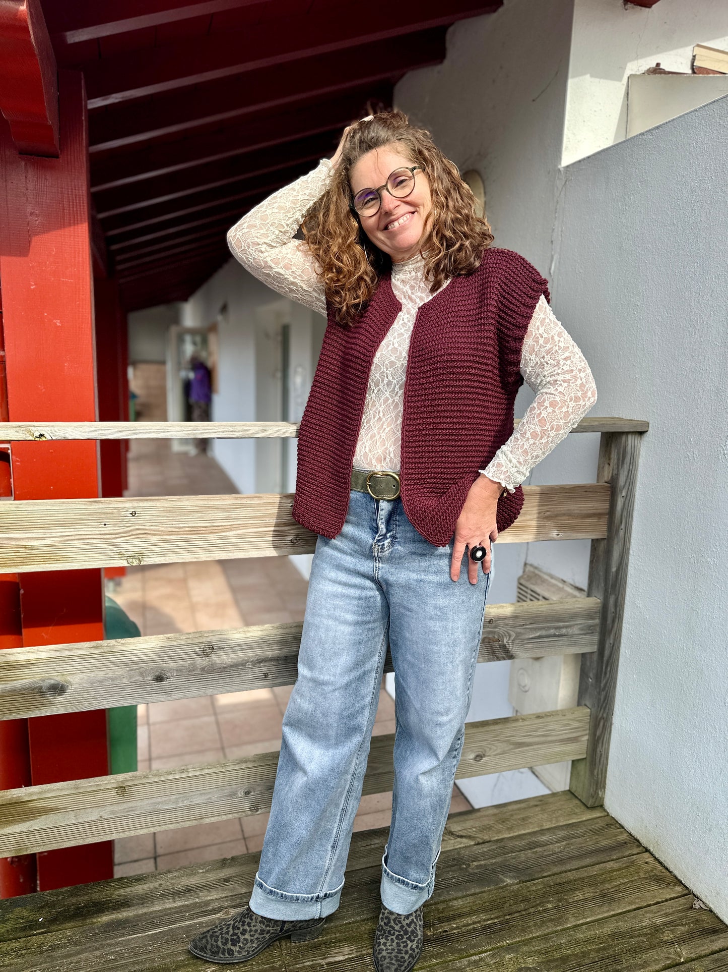 🍁 Veste Élia – Gilet Sans Manches en 100 % Laine