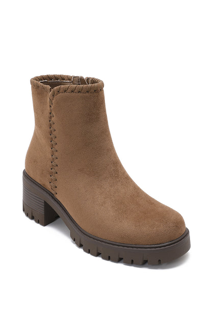 🤎Bottines en daim marron – Synthétique à semelle crantée
