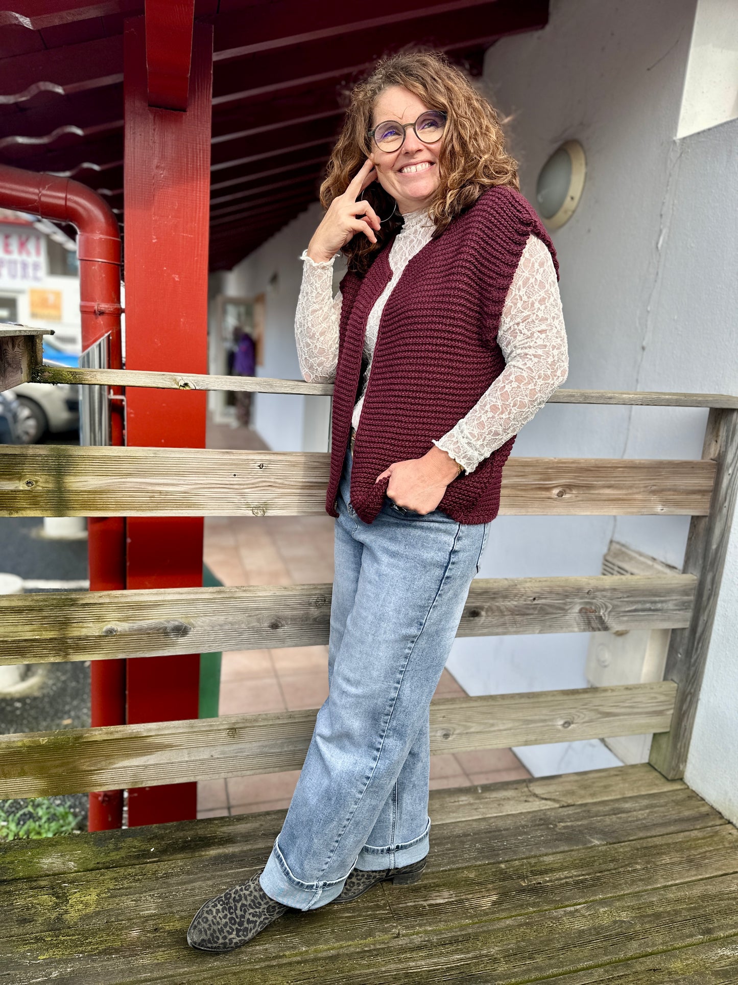 🍁 Veste Élia – Gilet Sans Manches en 100 % Laine