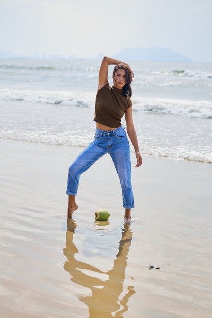 👖 Jean mom Jeanne – Taille haute & allure vintage iconique