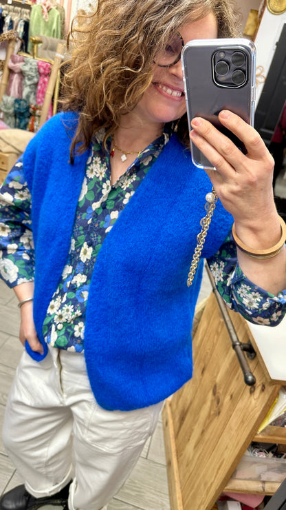 gilet sans manches maille bleu sans manches maelle lyon