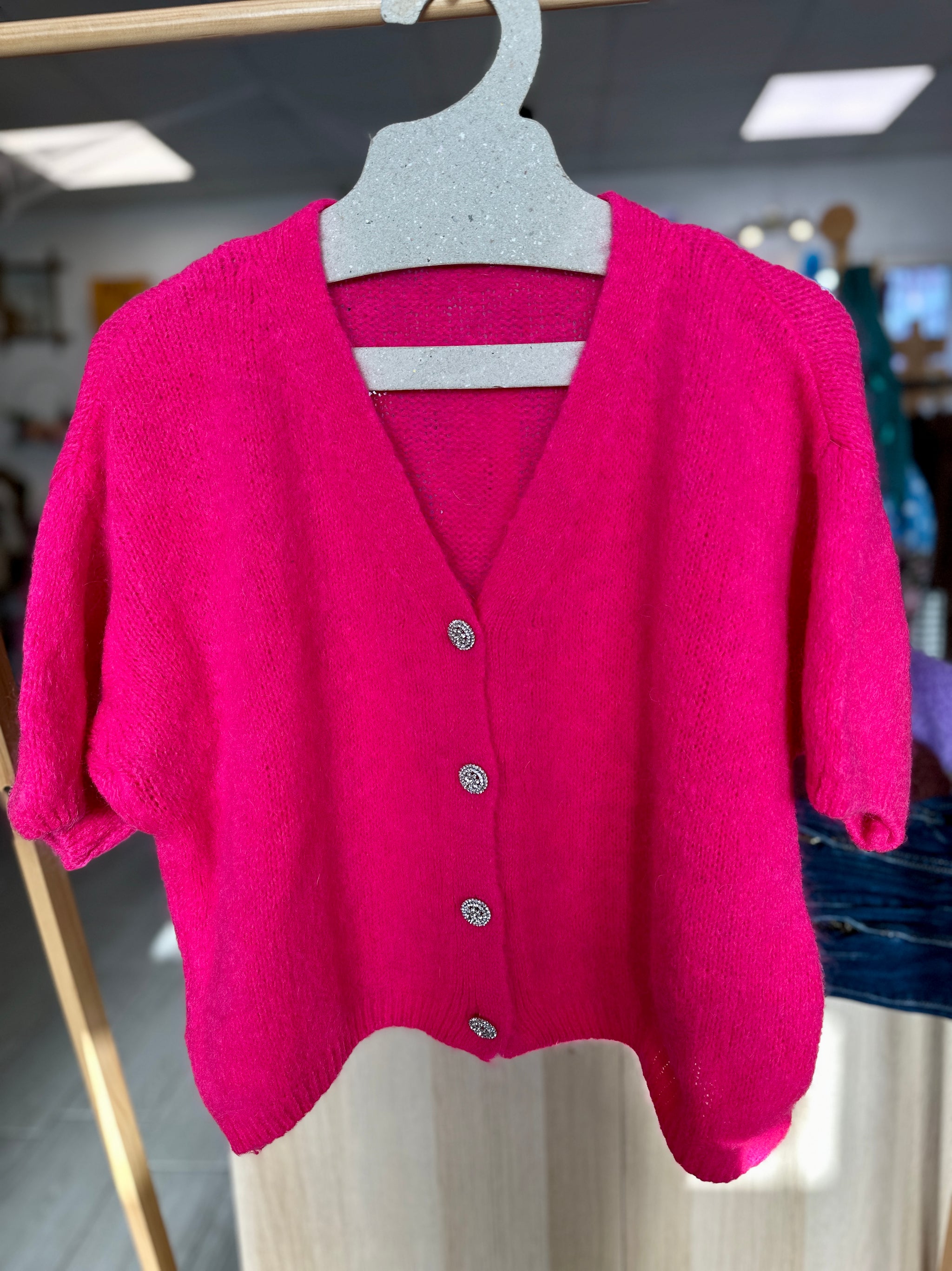 Pull chaud et confortable couleur rose fushia - Abana 64250