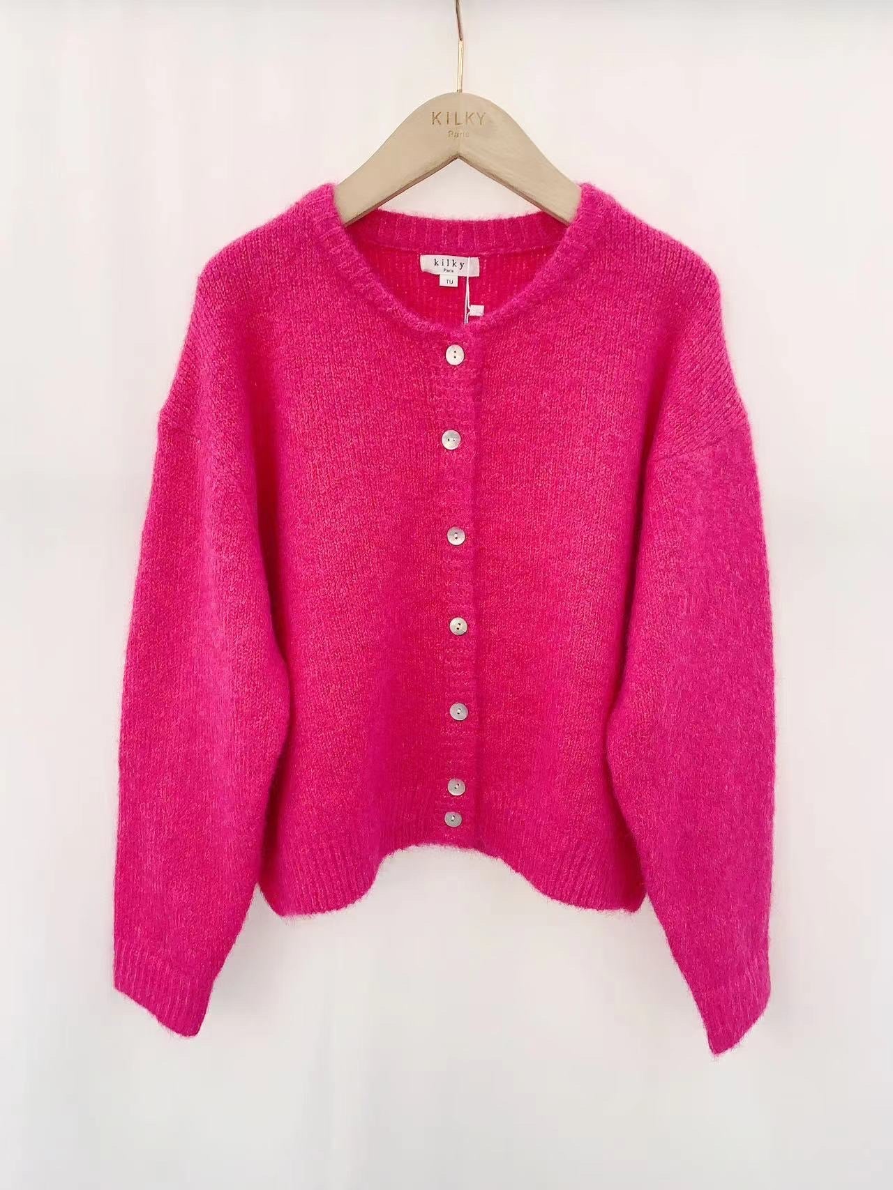 Cardigan jaune femme coupe confortable