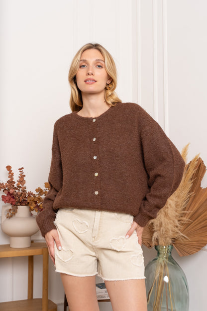 Gilet boutonne femme porte ferme