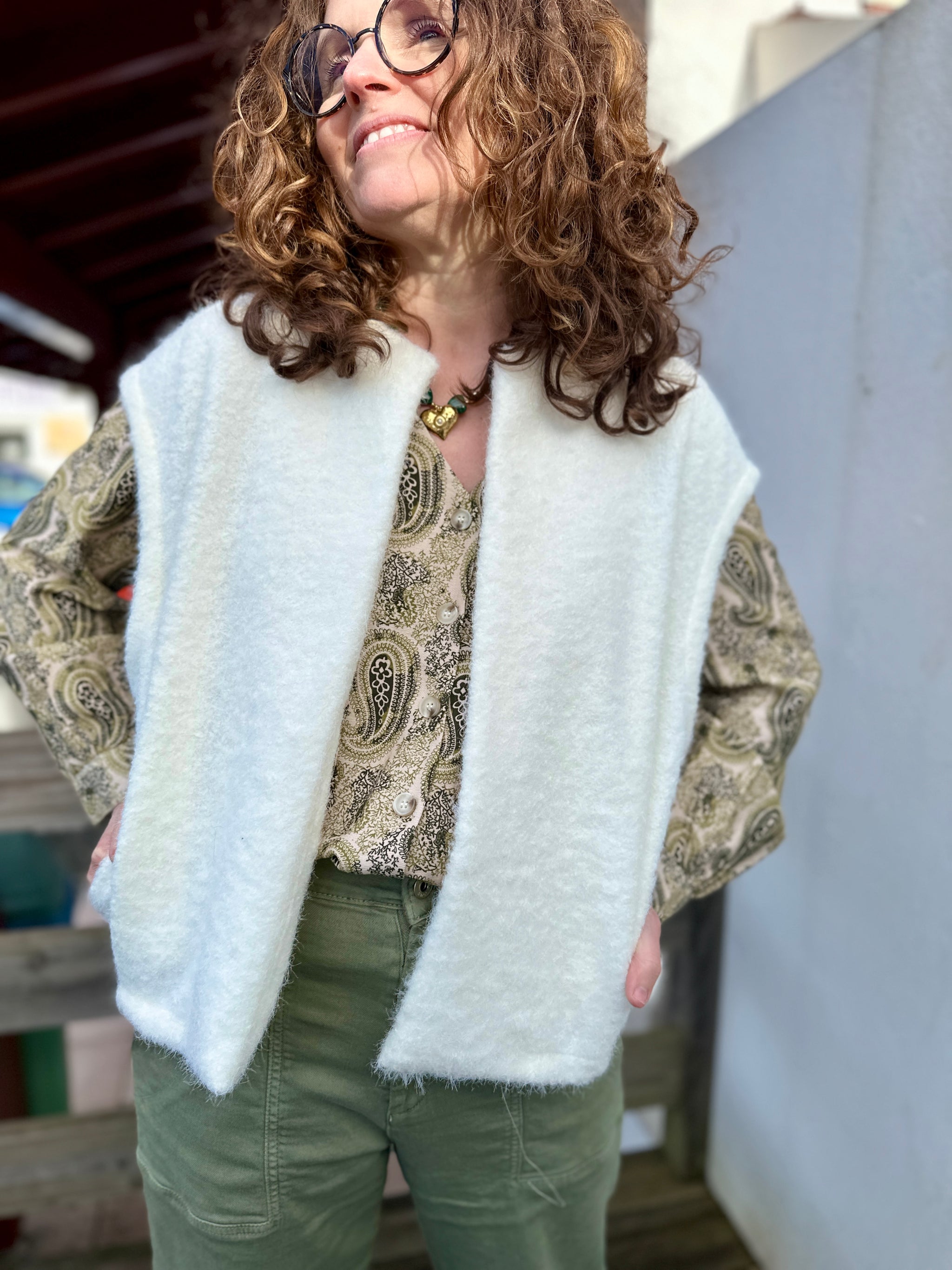 gilet ecru sans manches maelle femme limoges