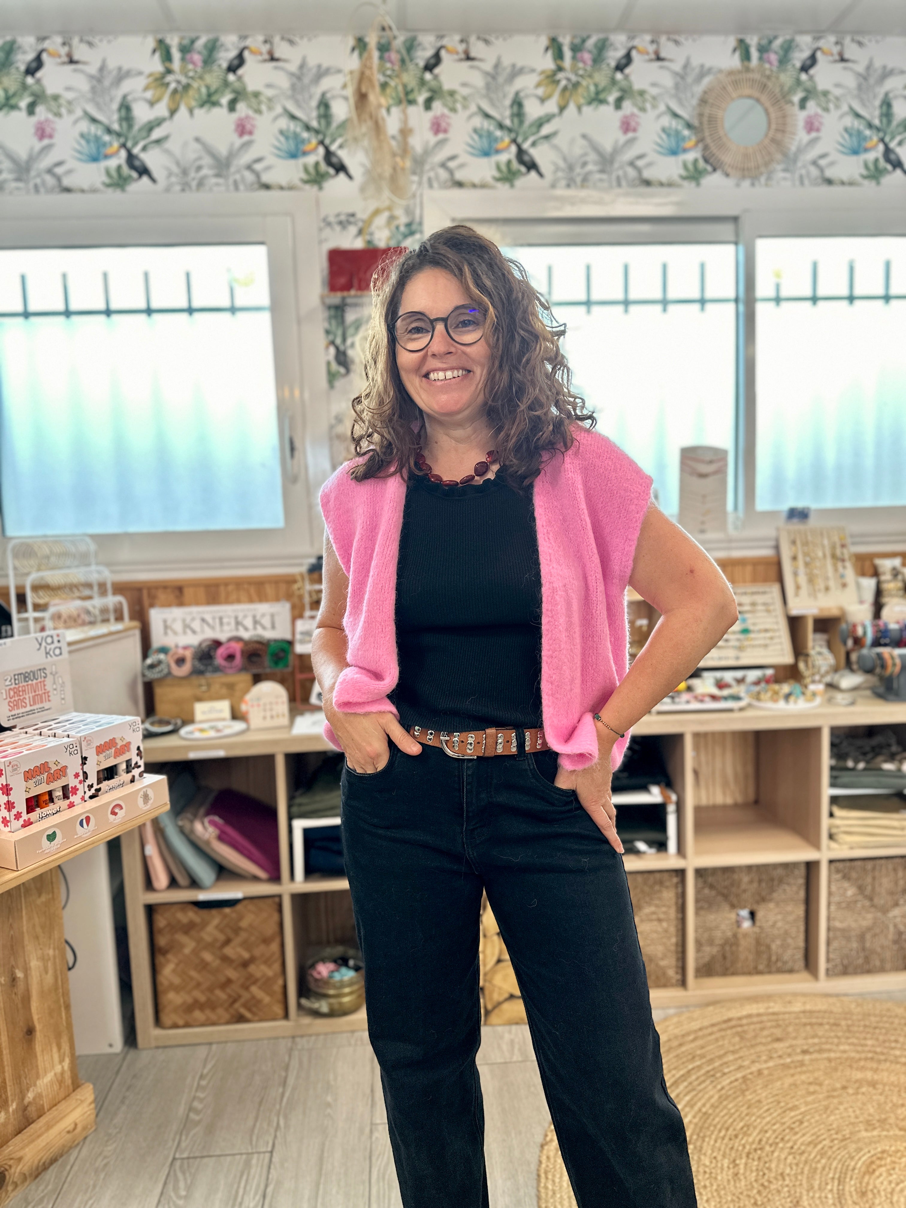 Gilet rose malabar tout doux et confortable - Abana Boutique 64310