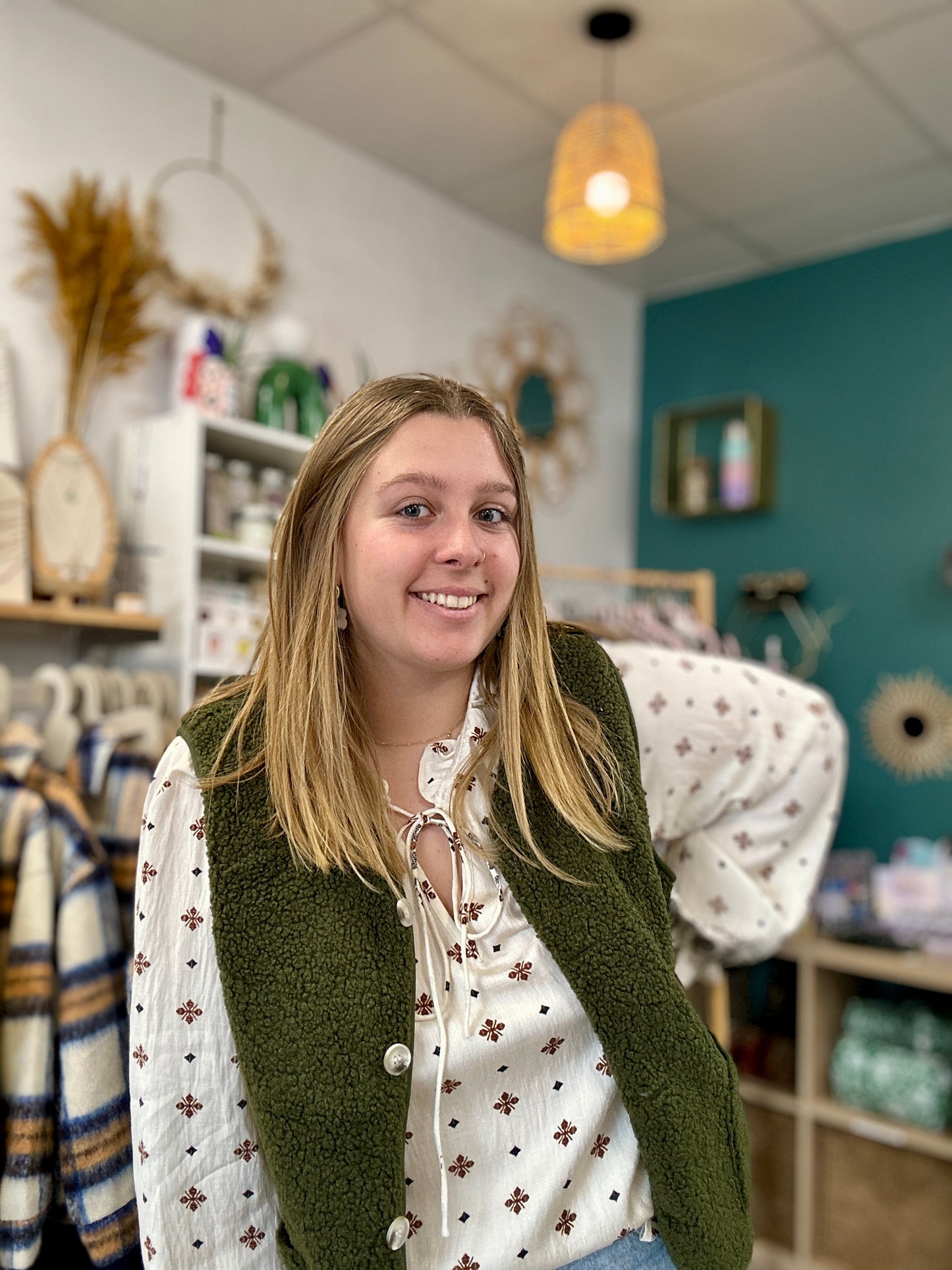 Gilet moumoutte kaki grande taille Hegoa - Abana Boutique 64480