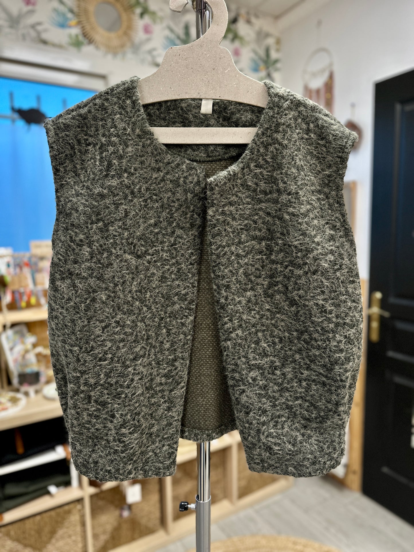 gilet kaki sans manches femme facile à superposer - abana 64220