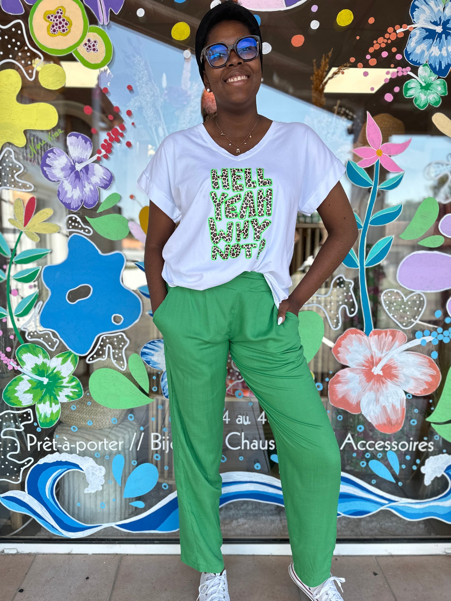 💚 Pantalon Émilia vert – Fluide & lumineux