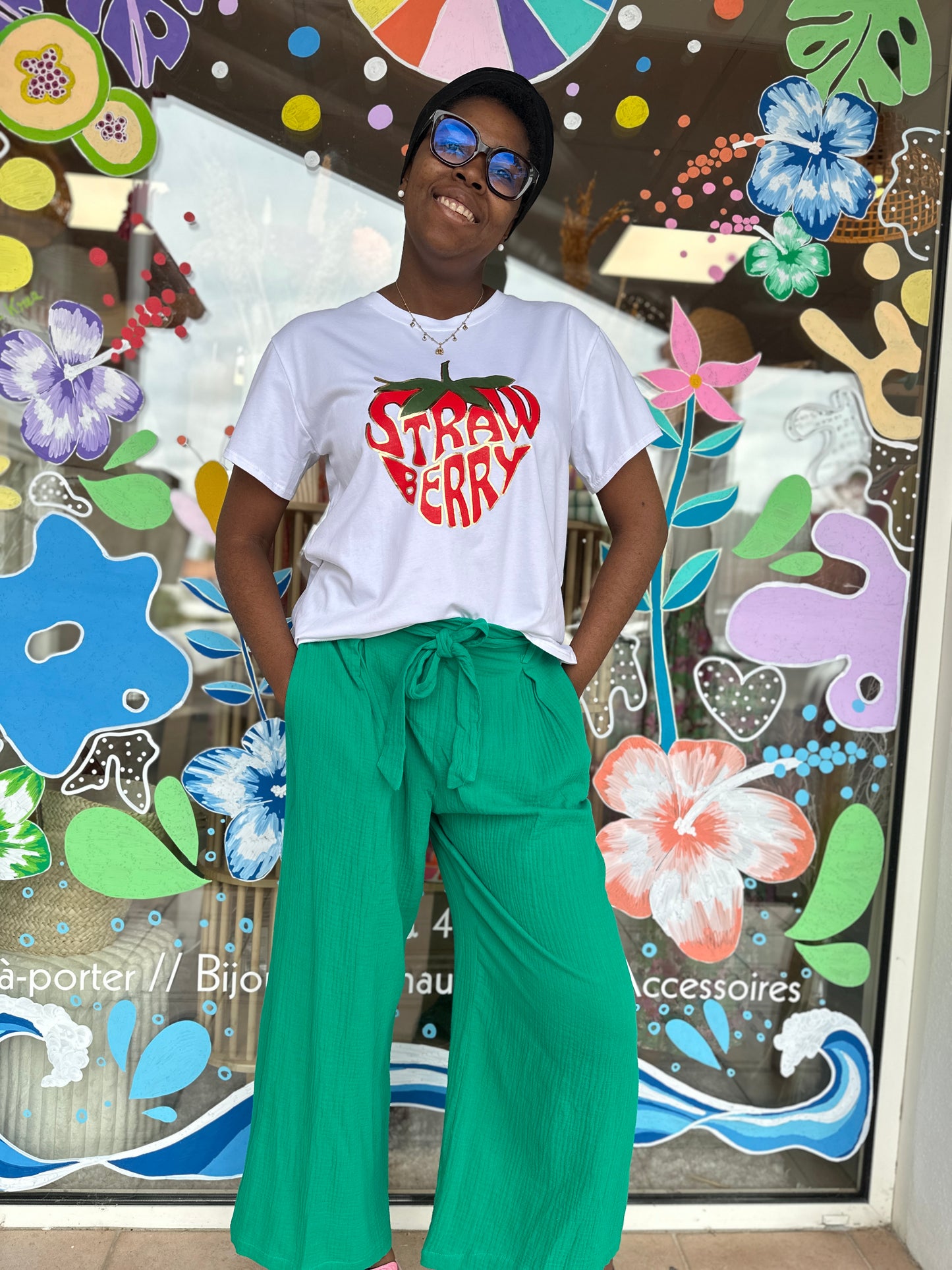 💚 Pantalon Soline gaze de coton – Fluide et léger