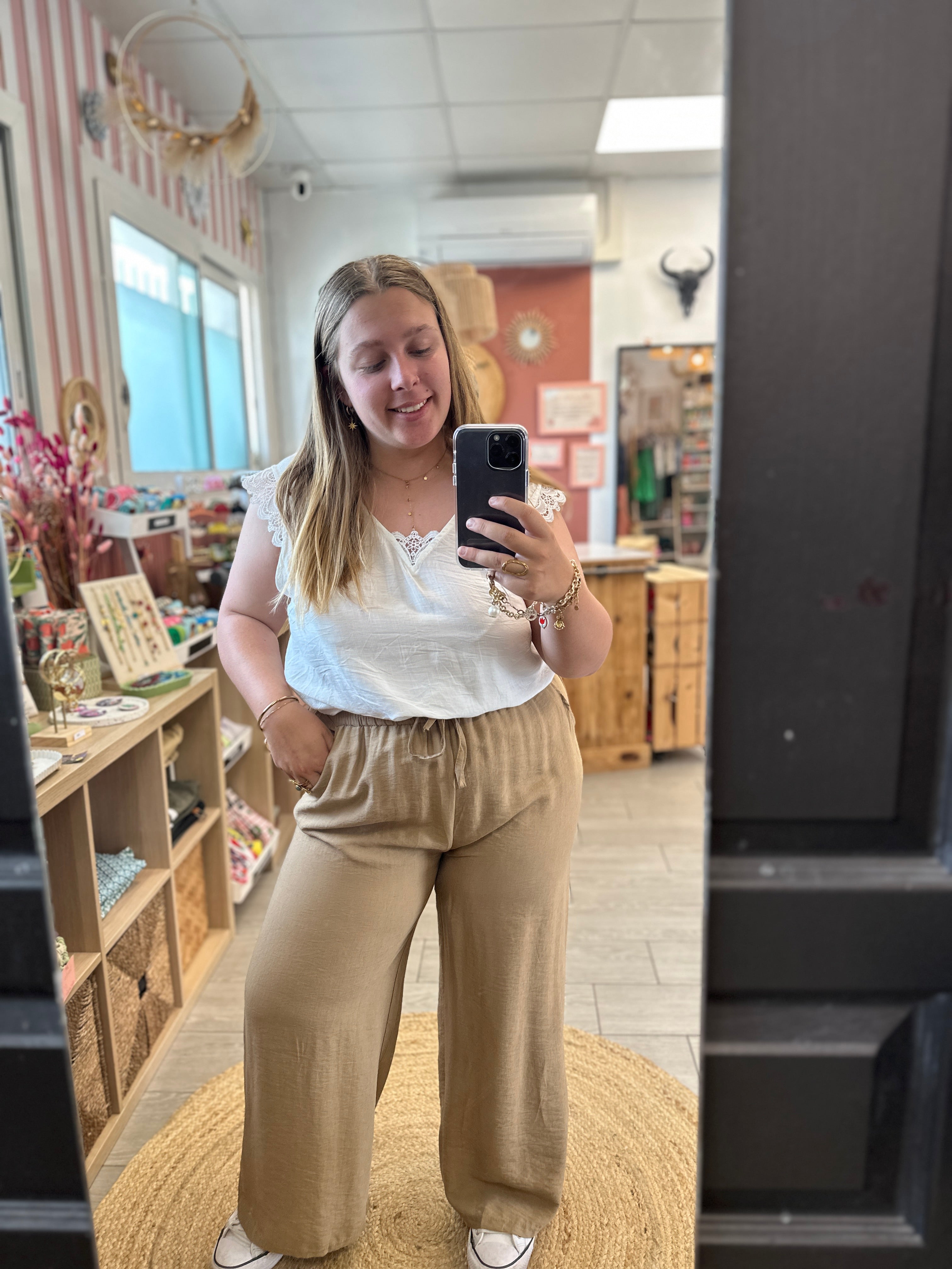 🌿 Pantalon Léonie fluide viscose – Grande taille