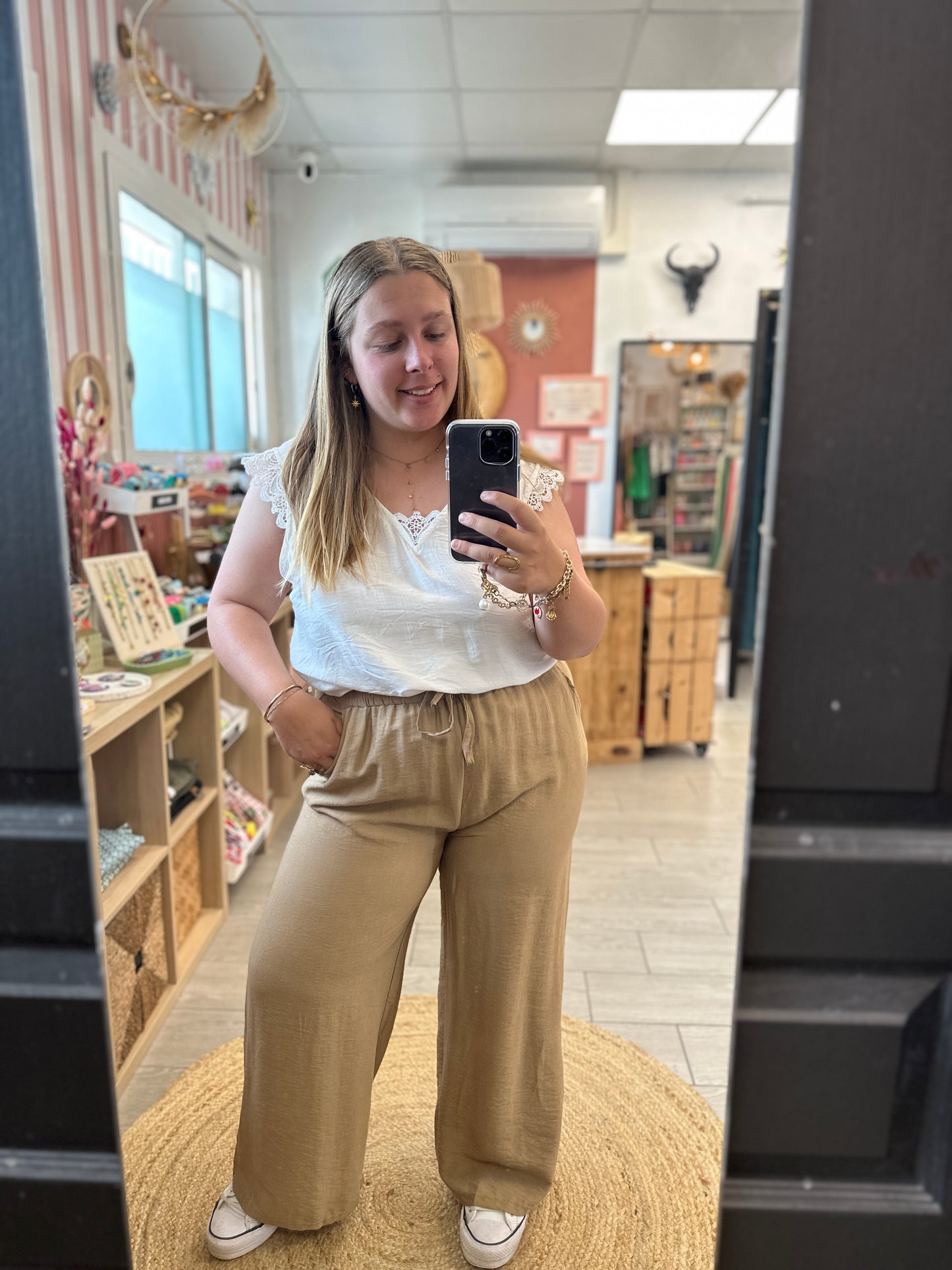 🌿 Pantalon Léonie fluide viscose – Grande taille