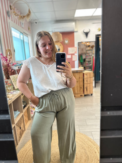 🌿 Pantalon Léonie fluide viscose – Grande taille