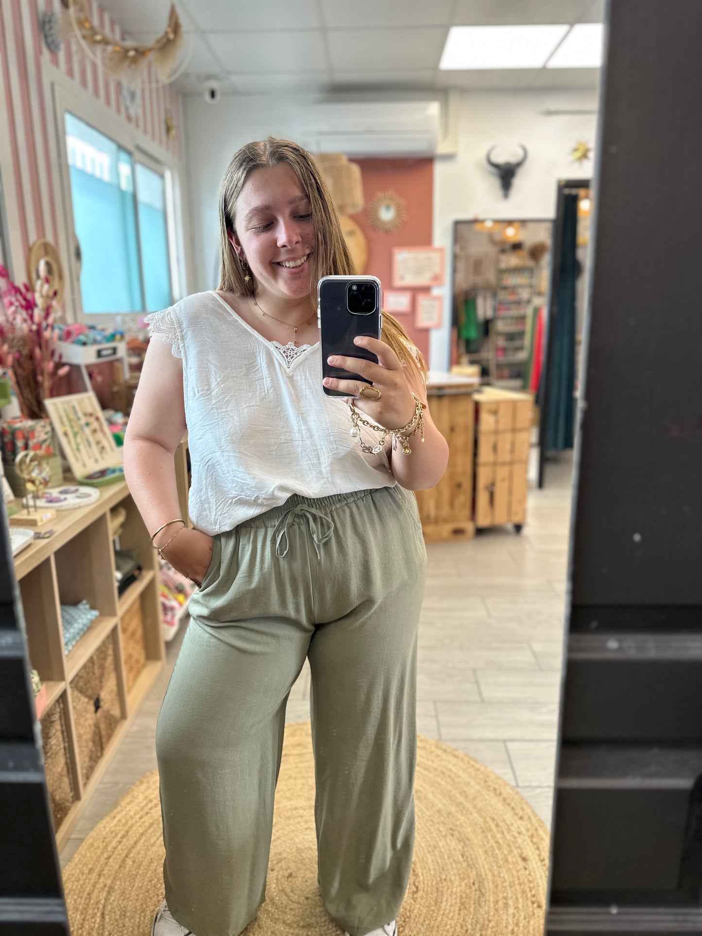 🌿 Pantalon Léonie fluide viscose – Grande taille