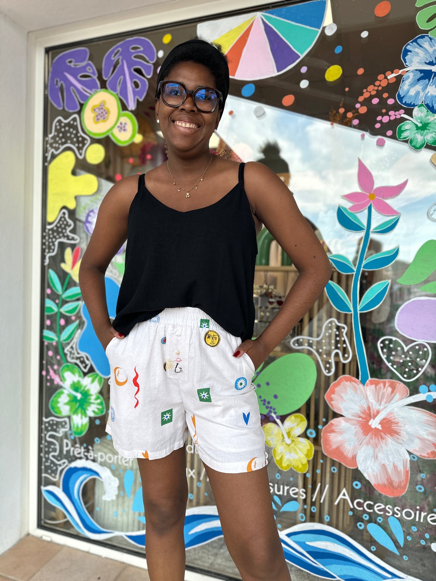 ☀️ Short Soléo imprimé en coton & viscose – Esprit vacances
