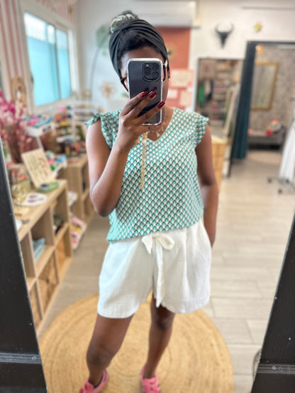 🤍 Short Sarah en gaze de coton – Grande taille