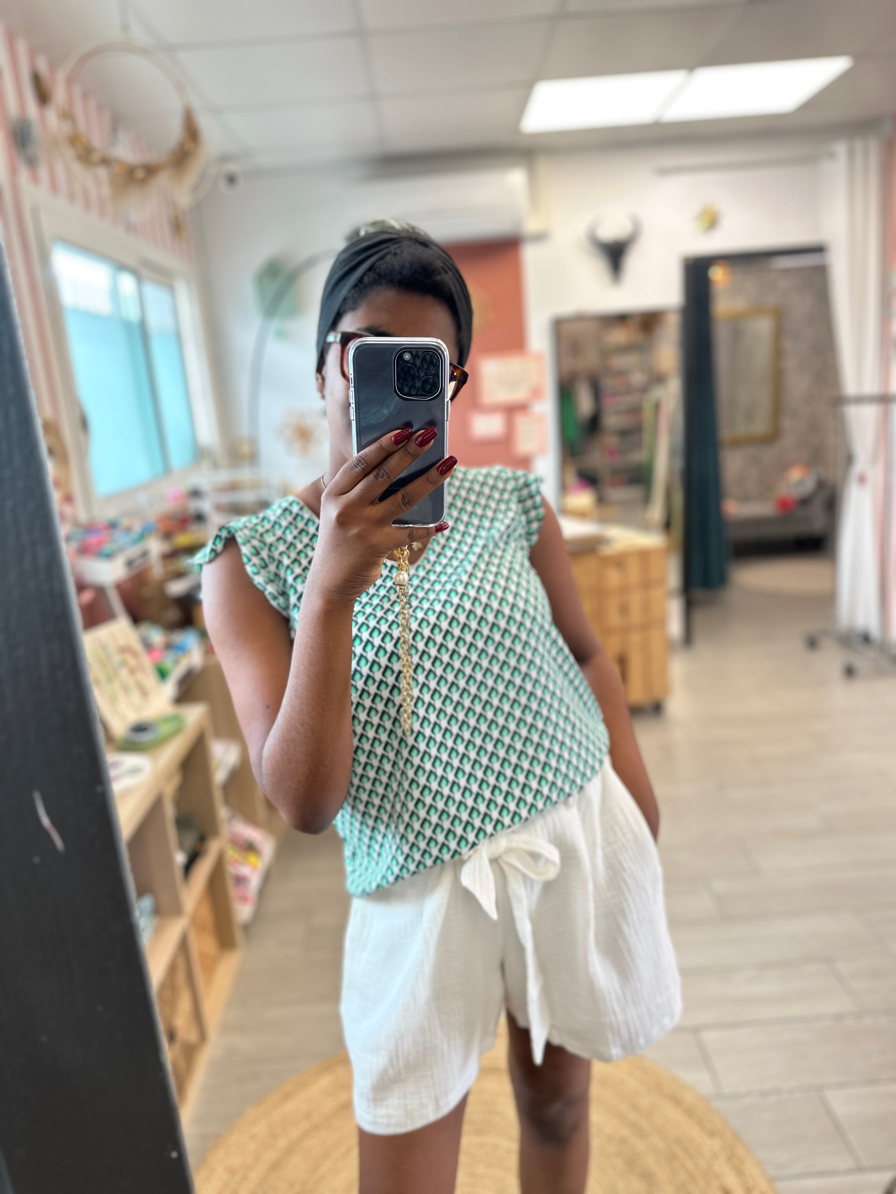 🤍 Short Sarah en gaze de coton – Grande taille