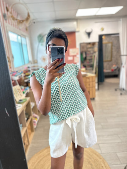 🤍 Short Sarah en gaze de coton – Grande taille