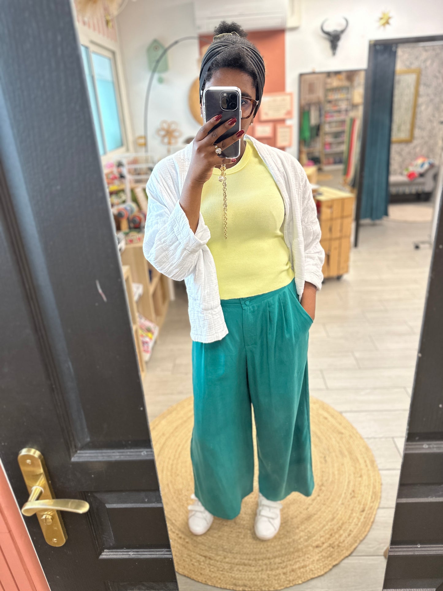 ✨Pantalon fluide large en Tencel – Coupe droite