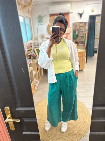 ✨Pantalon fluide large en Tencel – Coupe droite