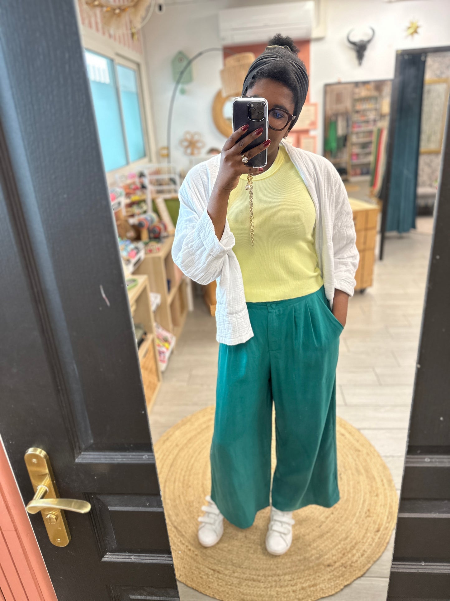✨Pantalon fluide large en Tencel – Coupe droite