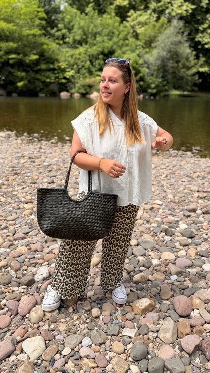 🤍 Blouse Laura - Blanche & Kaki Bohème