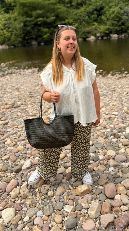 🤍 Blouse Laura - Blanche & Kaki Bohème