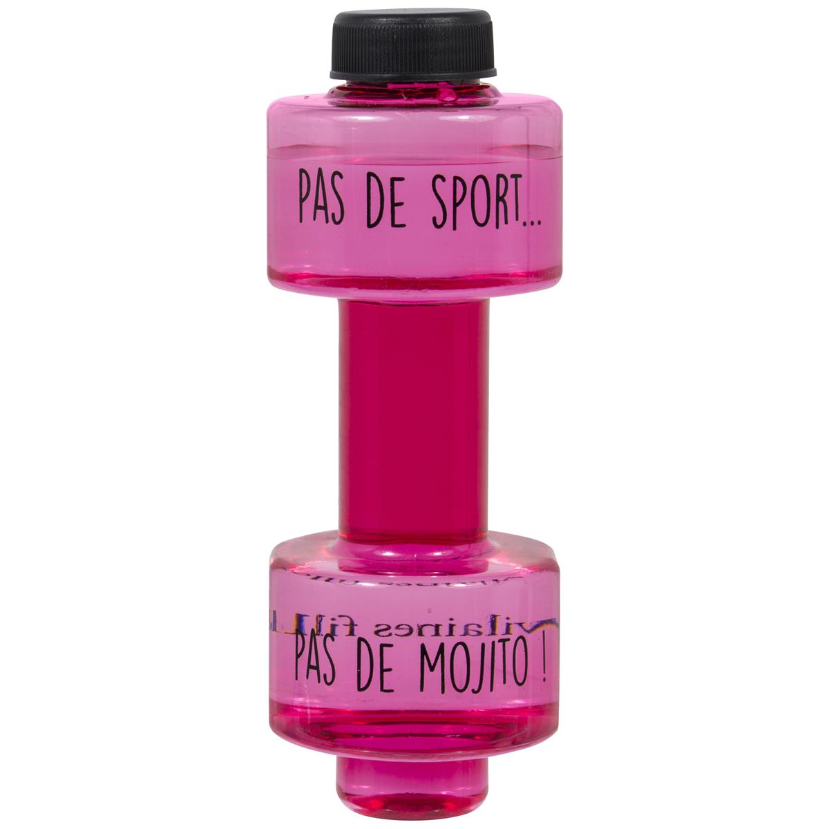 🍹Gourde Haltère Rose – Pas de sport, pas de mojito !