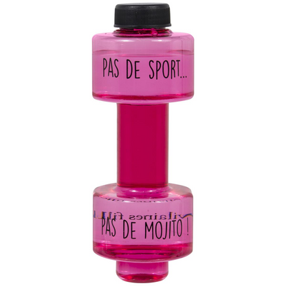 🍹Gourde Haltère Rose – Pas de sport, pas de mojito !
