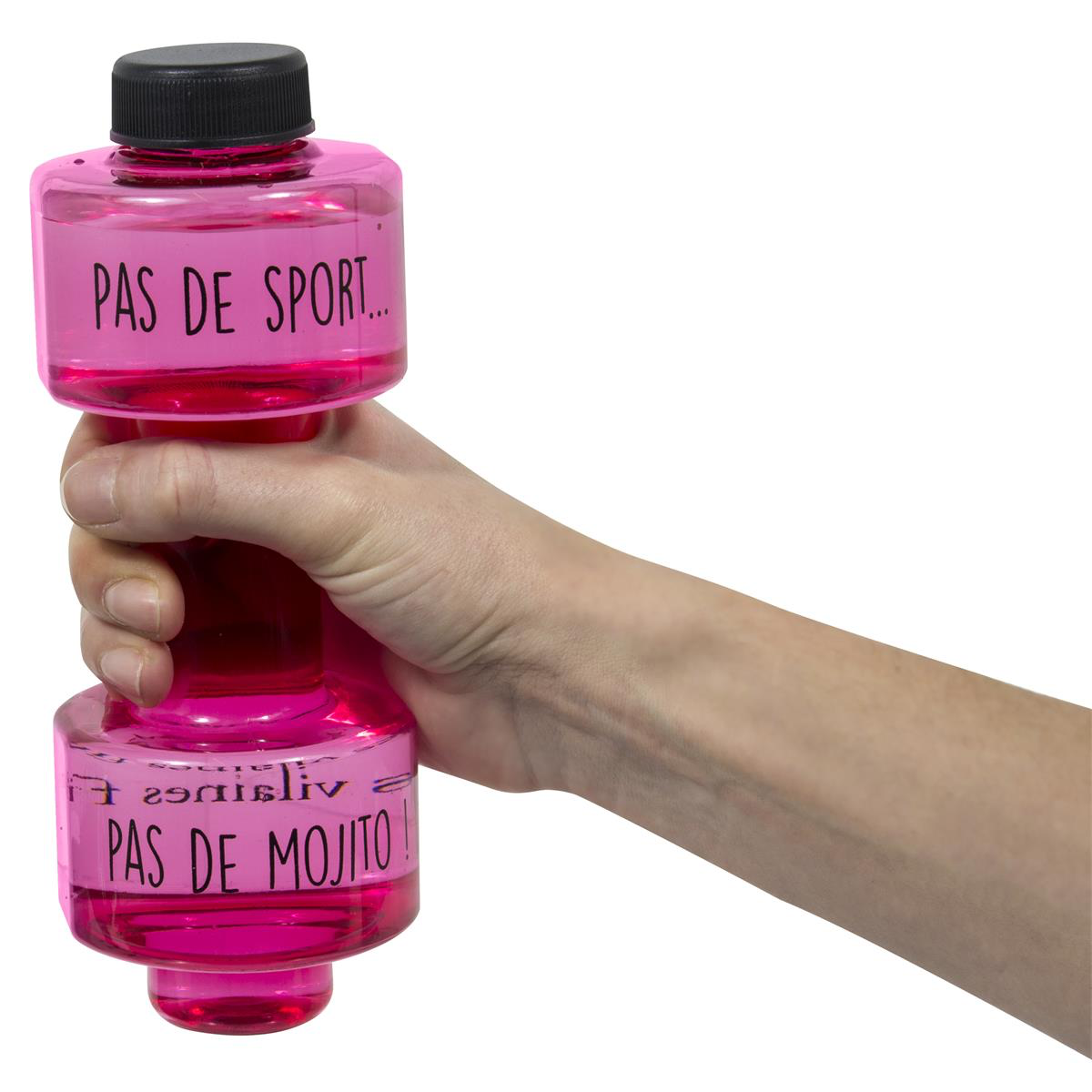 🍹Gourde Haltère Rose – Pas de sport, pas de mojito !