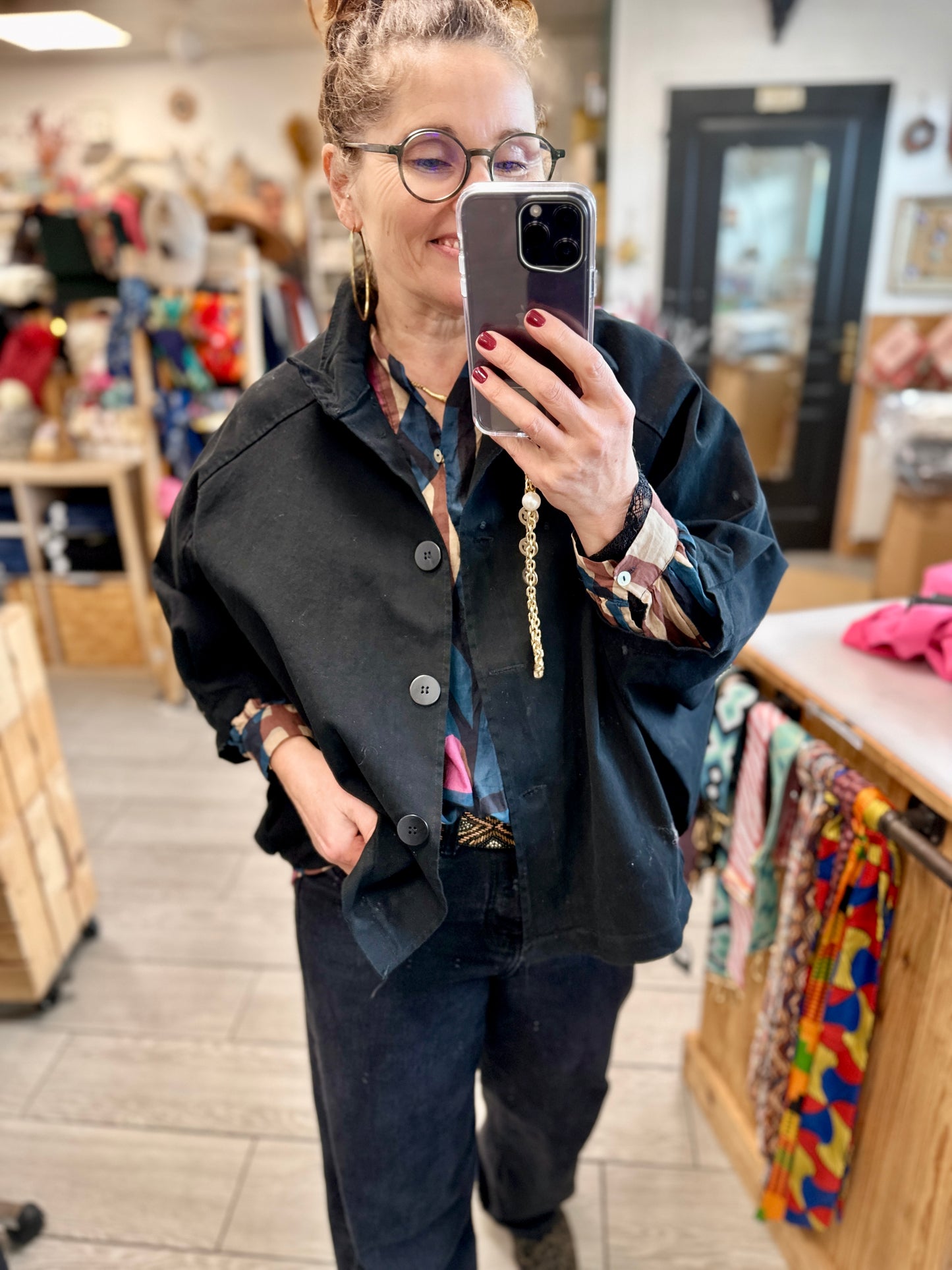 ✨Veste Cape noire oversize – Maëlyne