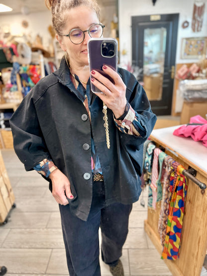 ✨Veste Cape noire oversize – Maëlyne