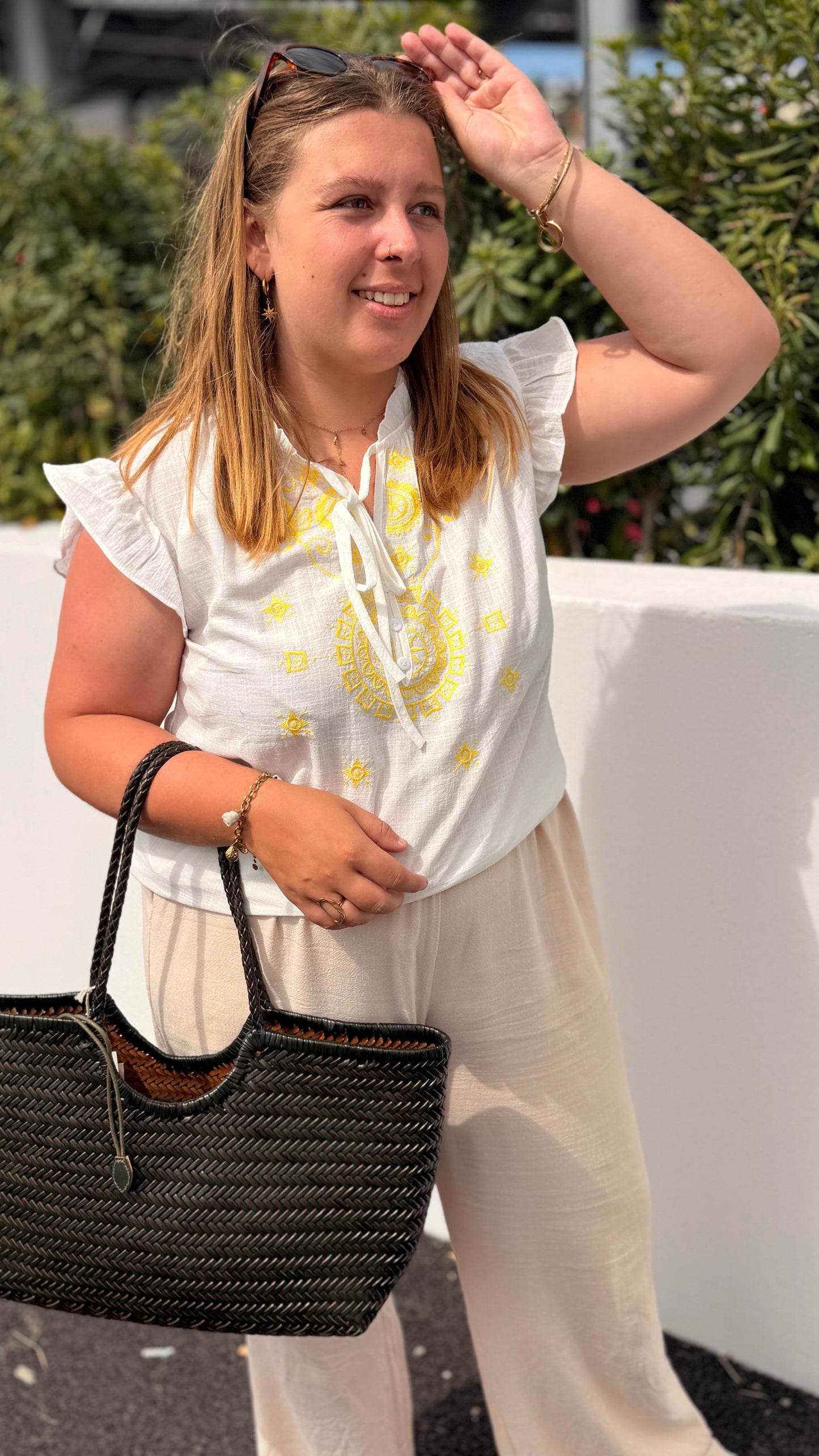 🤍Blouse Victorine – Col Victorien Grande Taille Coton