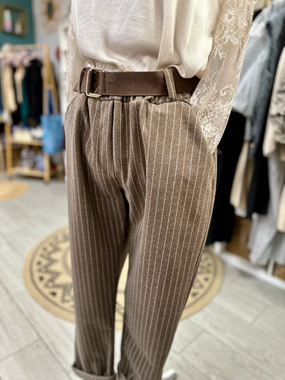💫Pantalon à Rayures avec ceinture intégrée – Émile