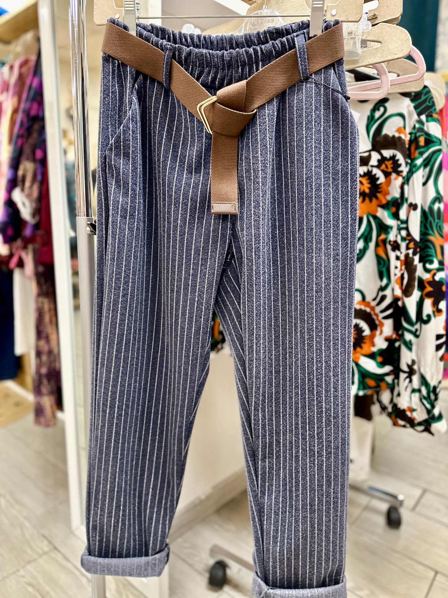 💫Pantalon à Rayures avec ceinture intégrée – Émile