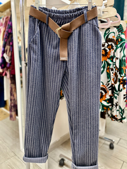 💫Pantalon à Rayures avec ceinture intégrée – Émile