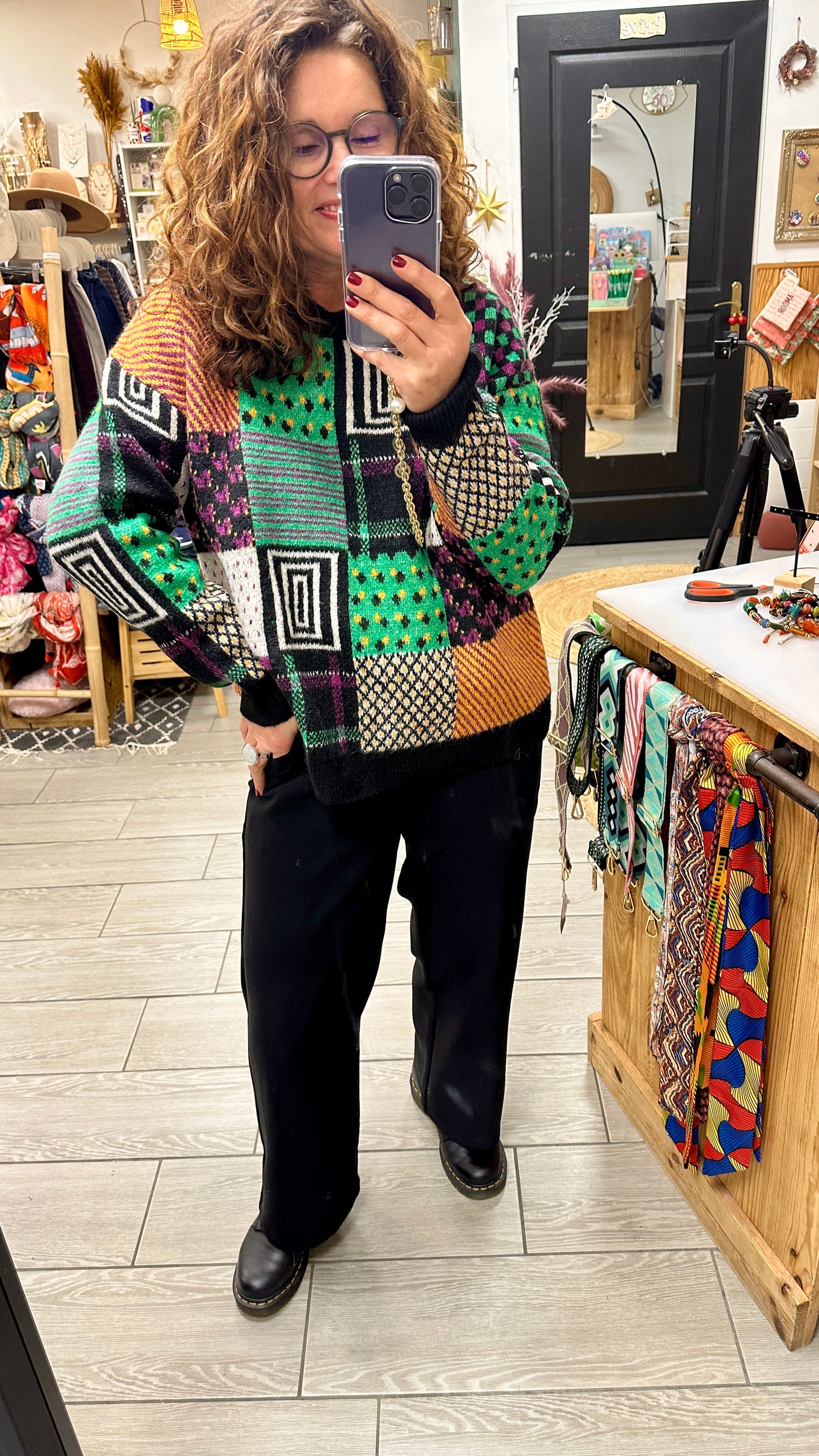 💥Pull Patchy - Motifs géométriques colorés