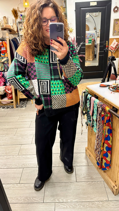 💥Pull Patchy - Motifs géométriques colorés