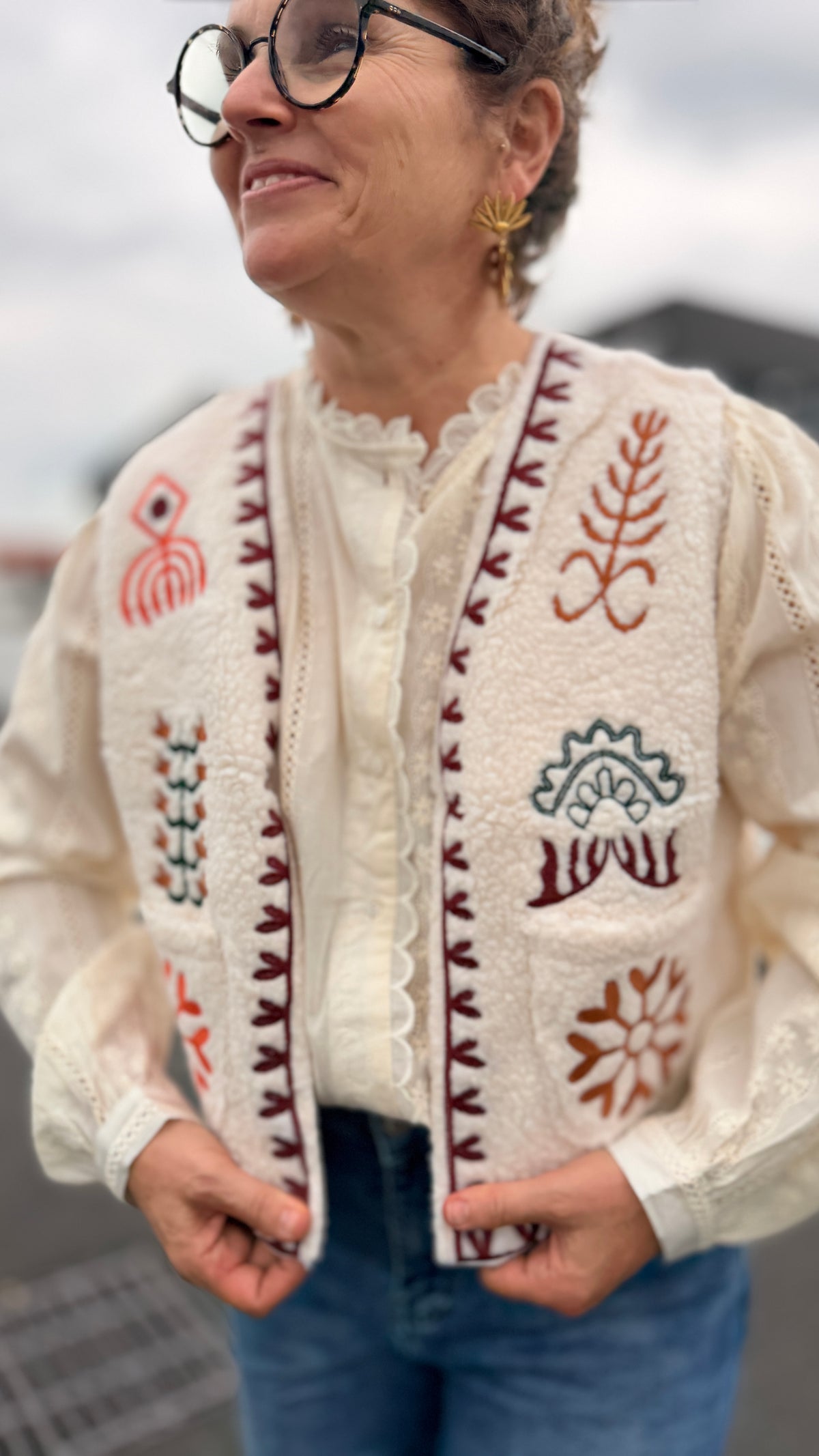 🌸Gilet Diane Brodé Dodo